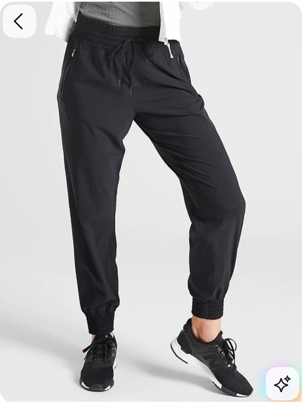 Athleta Camden Black Drawstring Jogger Pants
